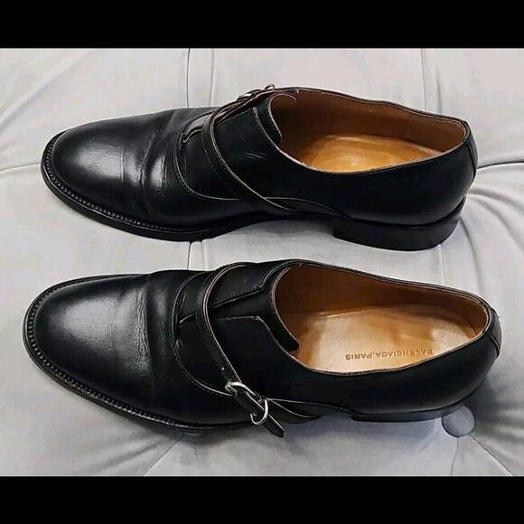 Balenciaga Paris Papier Derby Oxford Black Leather Skinny Buckle Womens Shoes 40 - Picture 3 of 16